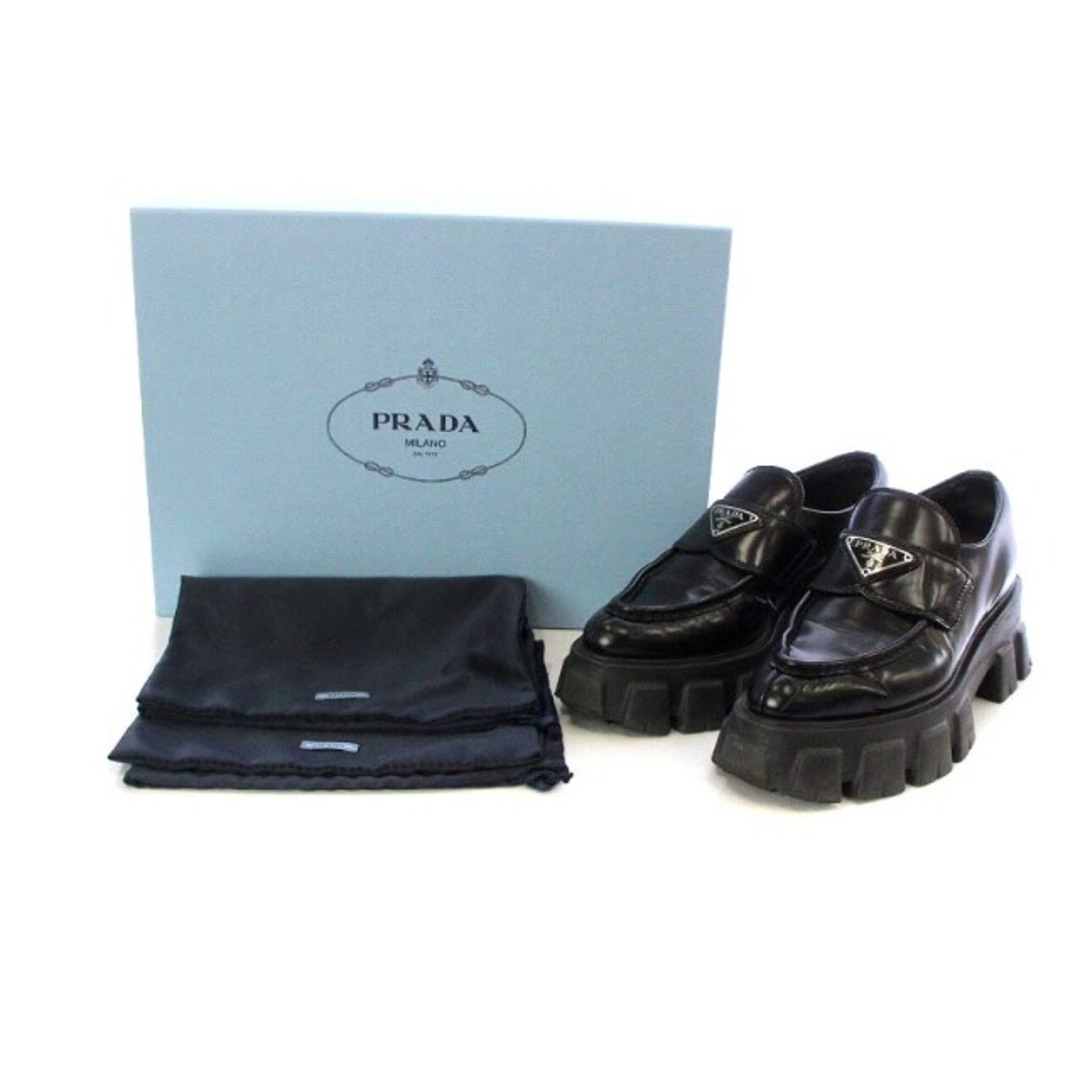 PRADA  プラダ　レザー ローファー　黒　23cm