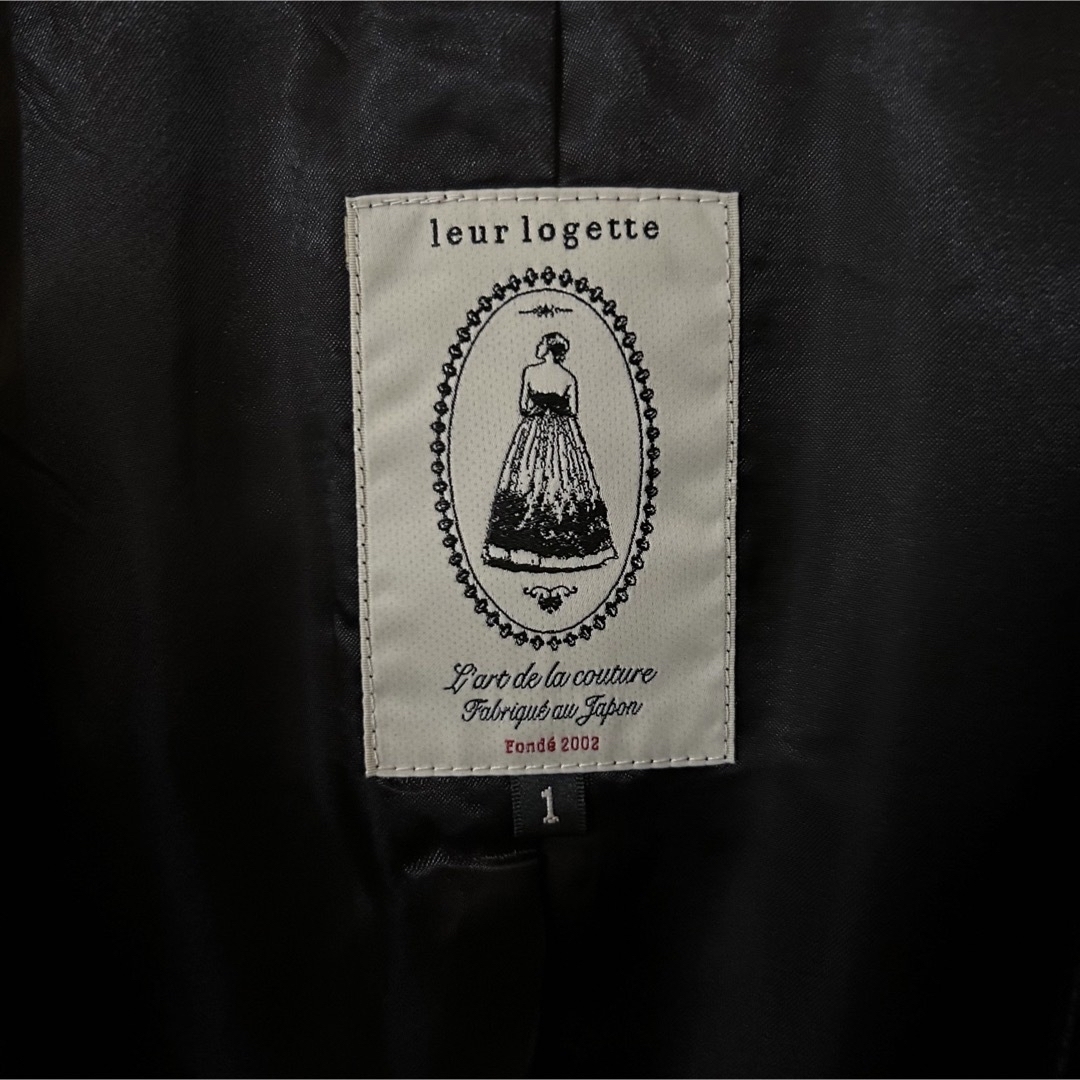 leur logette(ルールロジェット)のleur logette 花柄 レース ノーカラー ジャケット 黒 ブラック レディースのジャケット/アウター(ノーカラージャケット)の商品写真