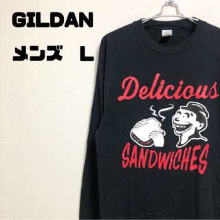 ギルタン(GILDAN)のGILDAN  デザイン　プリント　ロングスリーブTシャツ メンズ　L(Tシャツ/カットソー(七分/長袖))