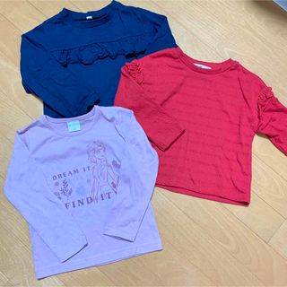 エムピーエス(MPS)の100cm ロンT  3枚セット　女の子　エルサ　アナ雪　フリル　肩フリル(Tシャツ/カットソー)