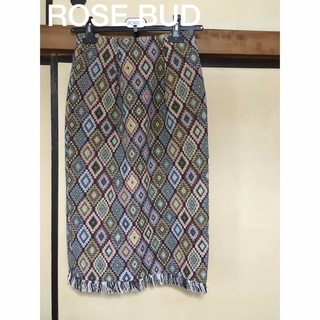 ローズバッド(ROSE BUD)のローズバッドジャガード織スカート(ひざ丈スカート)