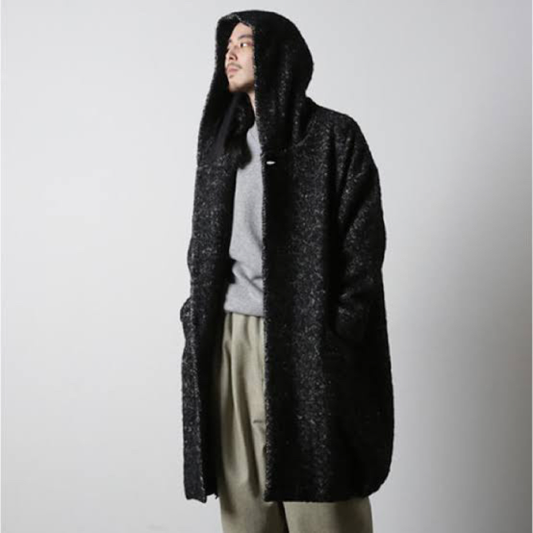 【16AW dulcamara ヘリンボン柄フードコート BROWN】