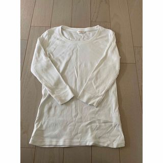 ユニクロ(UNIQLO)のユニクロ エクストラファインコットンTシャツ 7分袖 ホワイト Sサイズ(Tシャツ(長袖/七分))