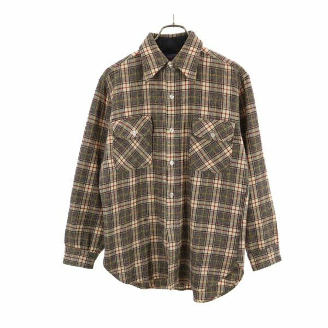 【ヴィンテージ】70s ペンドルトン オープンカラーウールシャツ アメリカ製 M