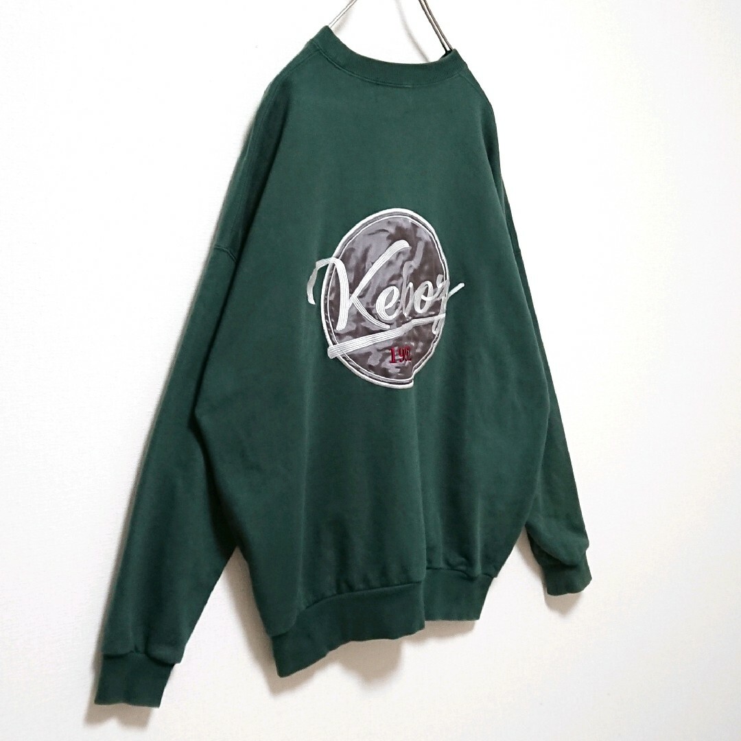 ケボズ 刺繍 ロゴ アースカラー オーバーサイズ プルオーバー スウェット-