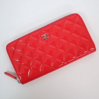 ルイヴィトン(LOUIS VUITTON)の【CHANEL】シャネル ラウンドファスナー長財布 ココマーク エナメル ピンク×シルバー A50106/br2973br(長財布)