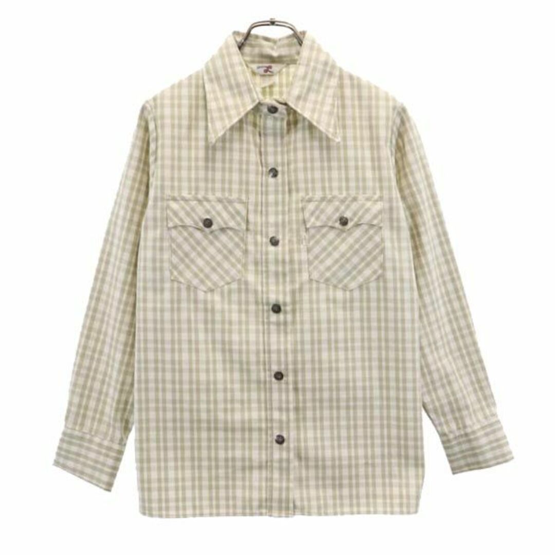 商品詳細リーバイス 70s BIG E ヴィンテージ チェック柄 長袖 シャツ 13/14 ベージュ系 Levi's レディース   【231010】