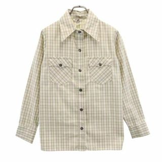 リーバイス(Levi's)のリーバイス 70s BIG E ヴィンテージ チェック柄 長袖 シャツ 13/14 ベージュ系 Levi's レディース 【中古】  【231010】(シャツ/ブラウス(半袖/袖なし))