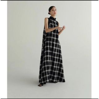 クラネ(CLANE)のlouren stand collar check dress(ロングワンピース/マキシワンピース)