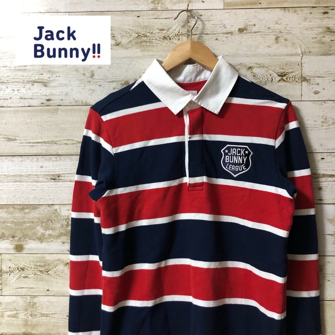 Jack Bunny!! ジャックバニー!! ポロシャツ 長袖 ボーダー 先染め