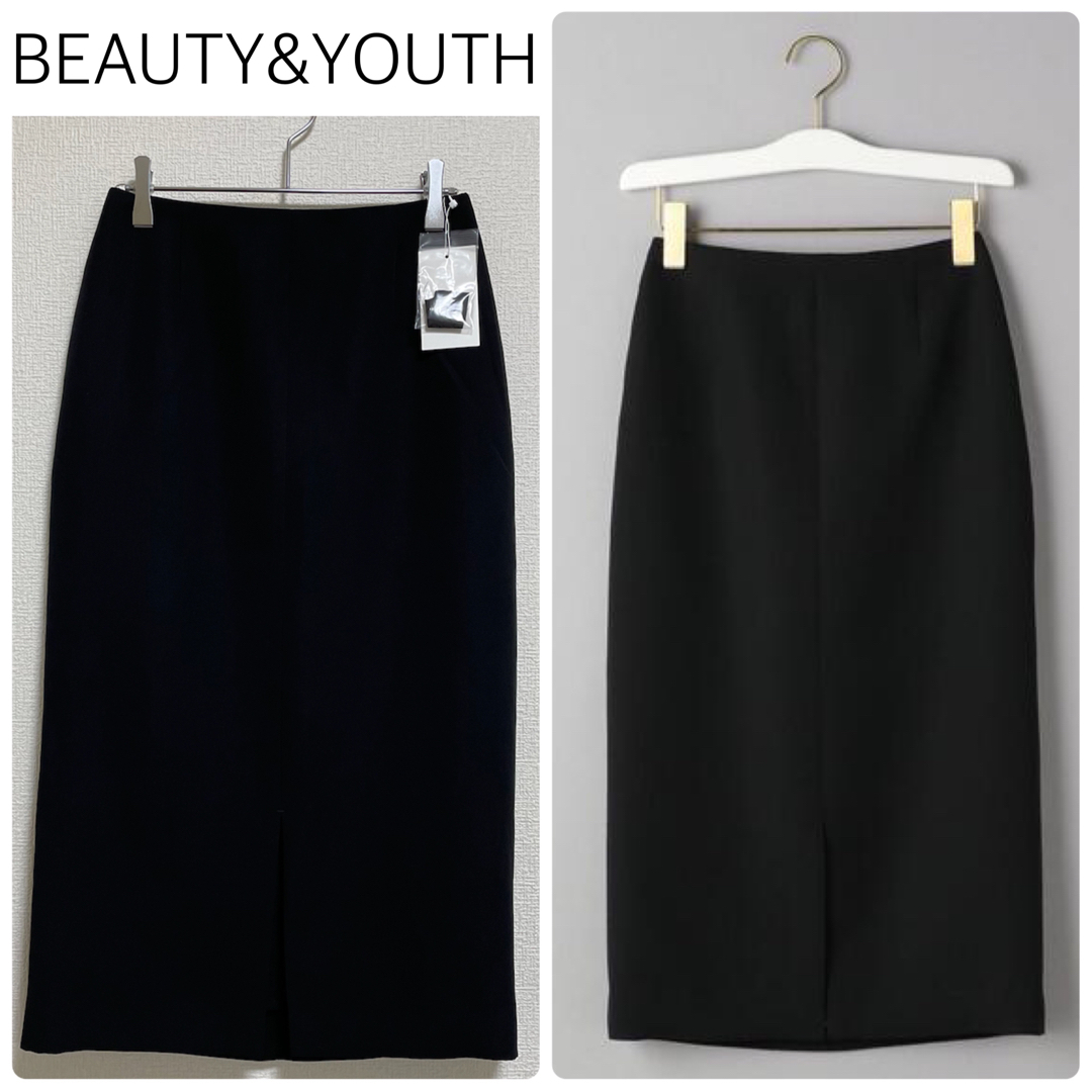 【新品タグ付】BEAUTY&YOUTHフロントスリットタイトスカート　黒