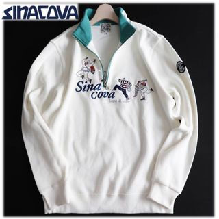 SINACOVA - 《SINA COVA》新品 ロゴ刺繍 良質コーマ糸 ジップアップ