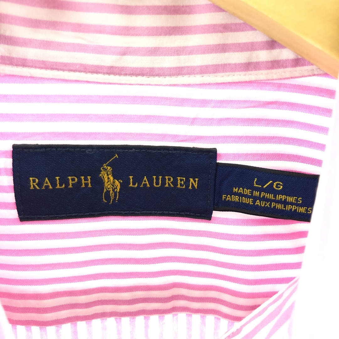 Ralph Lauren(ラルフローレン)の古着 ラルフローレン Ralph Lauren ストライプ柄 長袖 ボタンダウンストライプシャツ メンズL /eaa377764 メンズのトップス(シャツ)の商品写真