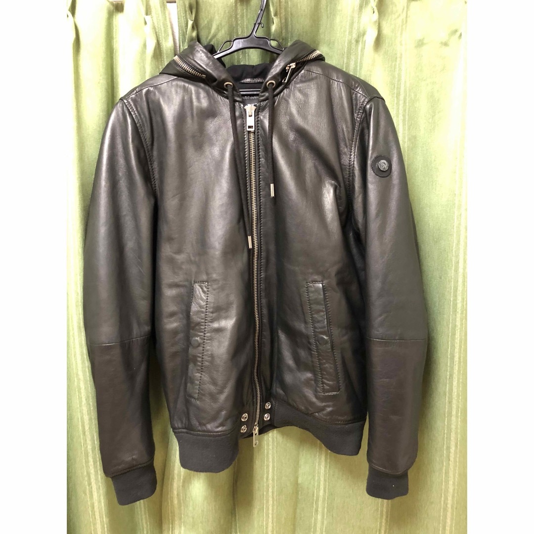 【美品】ディーゼル レザージャケット レザーパーカー シープスキンsize L