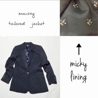 マウジー(moussy)のマウジーjkミッキー裏地♡ロンハーマン ルシェルブルー (テーラードジャケット)