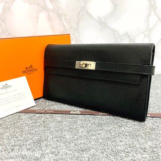 エルメス(Hermes)の✴︎極美品　HERMES エルメス ケリーウォレット ヴォーエプソン 黒 長財布(財布)