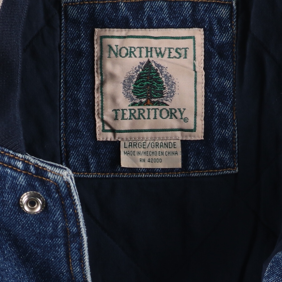 NORTHWEST TERRITORY 中綿入り デニムスタジャン バーシティジャケット メンズXL /eaa376312