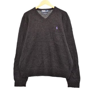 ラルフローレン(Ralph Lauren)の古着 ラルフローレン Ralph Lauren POLO by Ralph Lauren Vネック ラムウールニットセーター メンズL /eaa365080(ニット/セーター)