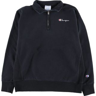 チャンピオン(Champion)の古着 チャンピオン Champion リバースウィーブ 復刻 単色タグ ハーフジップスウェットシャツ トレーナー メンズXXL /eaa377958(スウェット)