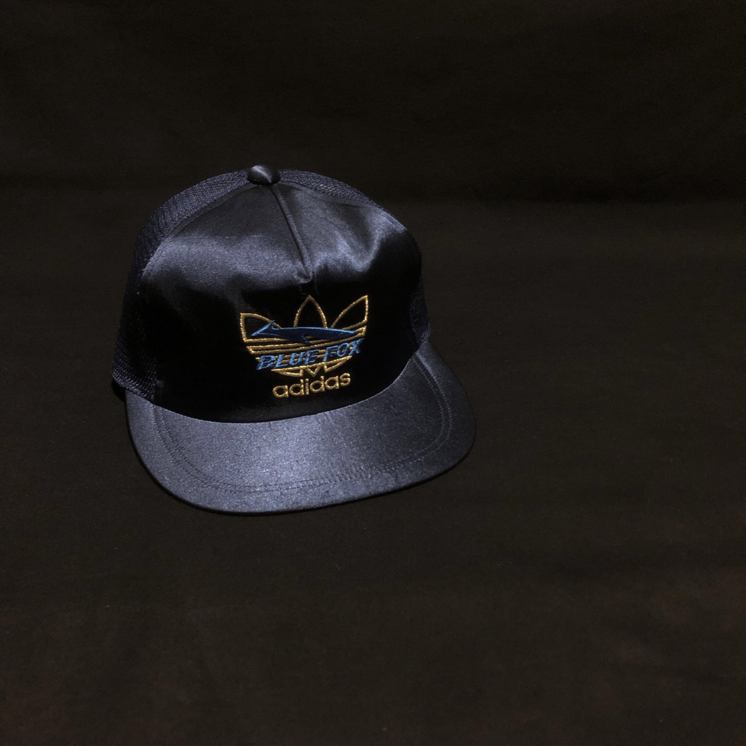 adidas - 80s 90s 珍品デッド adidas blue fox サテンキャップの adidas - 80s 90s 珍品デッド adidas blue fox サテンキャップの