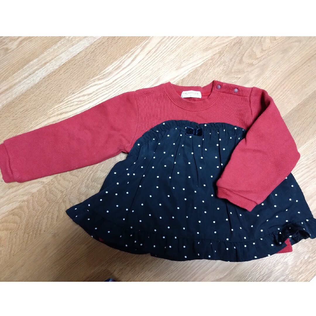 90cm女児　冬物トップス　3枚組 キッズ/ベビー/マタニティのキッズ服女の子用(90cm~)(Tシャツ/カットソー)の商品写真