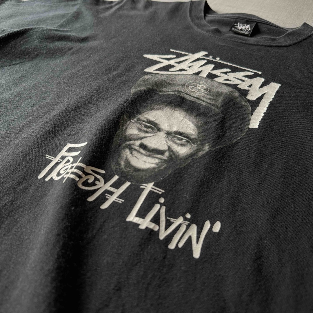 STUSSY Fresh Livin レゲエTee ブラック mexico製 L