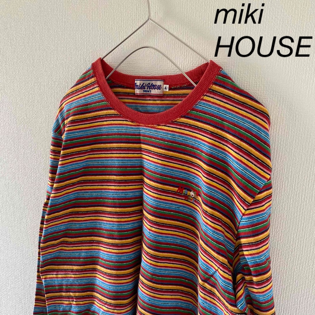 mikiHOUSEミキハウスロンt シャツメンズ長袖レインボーL