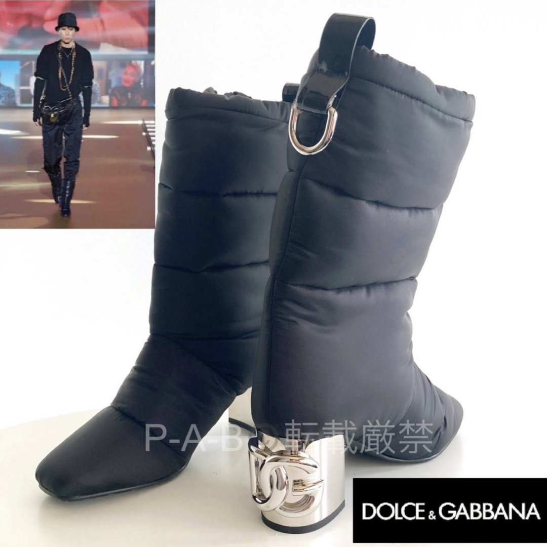 新品 DOLCE&GABBANA  パデッド キルテッド ヒールブーツ 41ブーツ