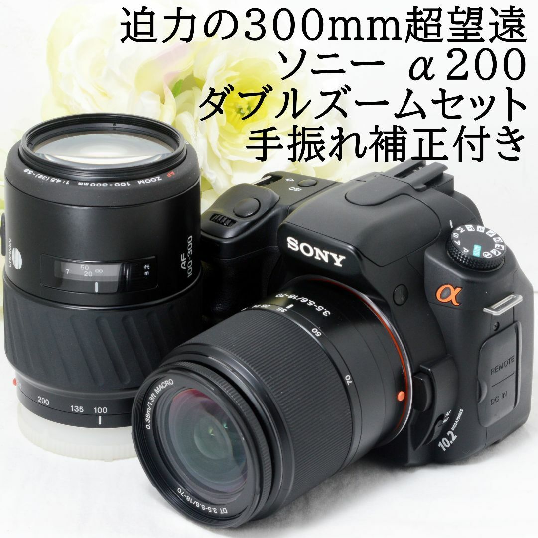 ★迫力の300mm超望遠★SONY ソニー α200 ダブルズーム