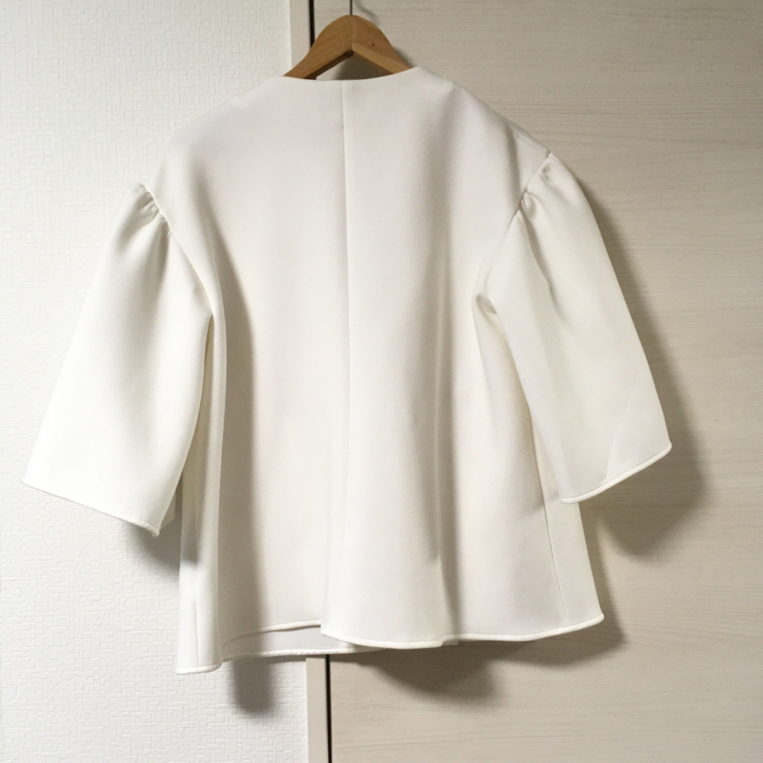 完売商品【美品】QUEENS COURT フリルポケットジャケット 白 日本製