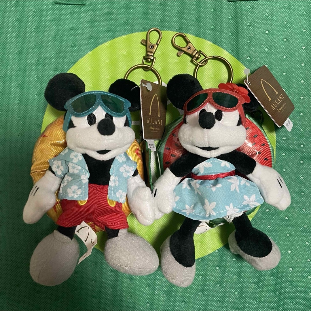 アウラニディズニー　ミッキー　ミニー　ぬいぐるみ　キーホルダー