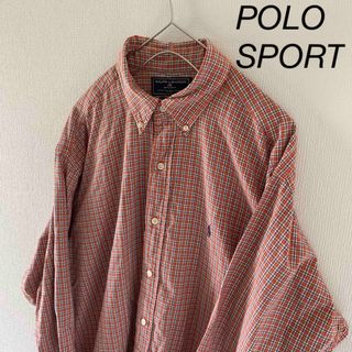 POLOSPORTポロスポーツラルフローレン長袖bdシャツメンズLオレンジY2K