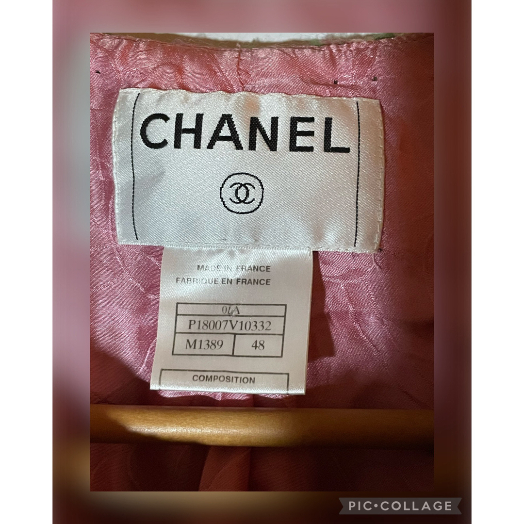 CHANEL(シャネル)のCHANEL ジャケット 48 希少サイズ シャネル ツイード レディースのジャケット/アウター(ノーカラージャケット)の商品写真