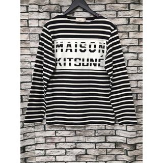 メゾンキツネ(MAISON KITSUNE')のメゾンキツネ☆16SS SS16M730 マリンボーダーロゴプリントカットソー(Tシャツ/カットソー(七分/長袖))