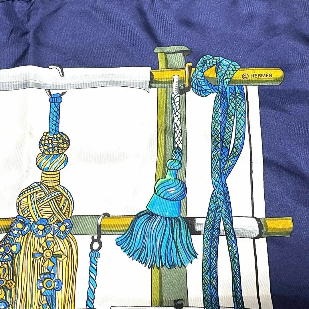 Hermes - エルメス Pasementerie 紐飾り スカーフ カレ90 ブルー 