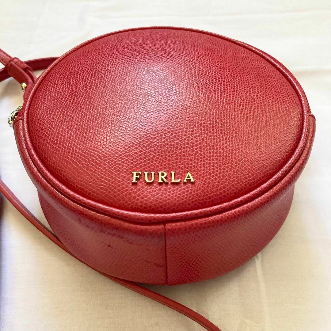 美品☆FURLA ビッグリボン赤バッグ-