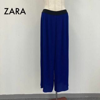 ザラ(ZARA)のZARA プリーツガウチョ ロイヤルブルー(カジュアルパンツ)