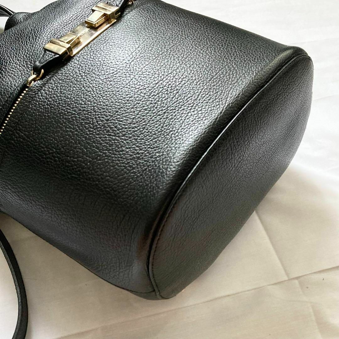 ✨極美品✨2way FURLA フルラ ショルダーバッグ レザー ブラック 巾着