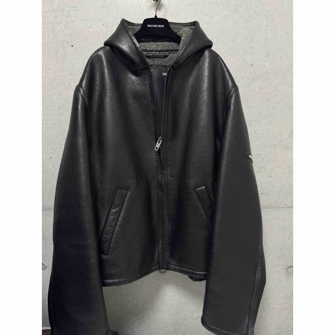 BALENCIAGA 21AW レザー　シャーリングジャケットレザージャケット