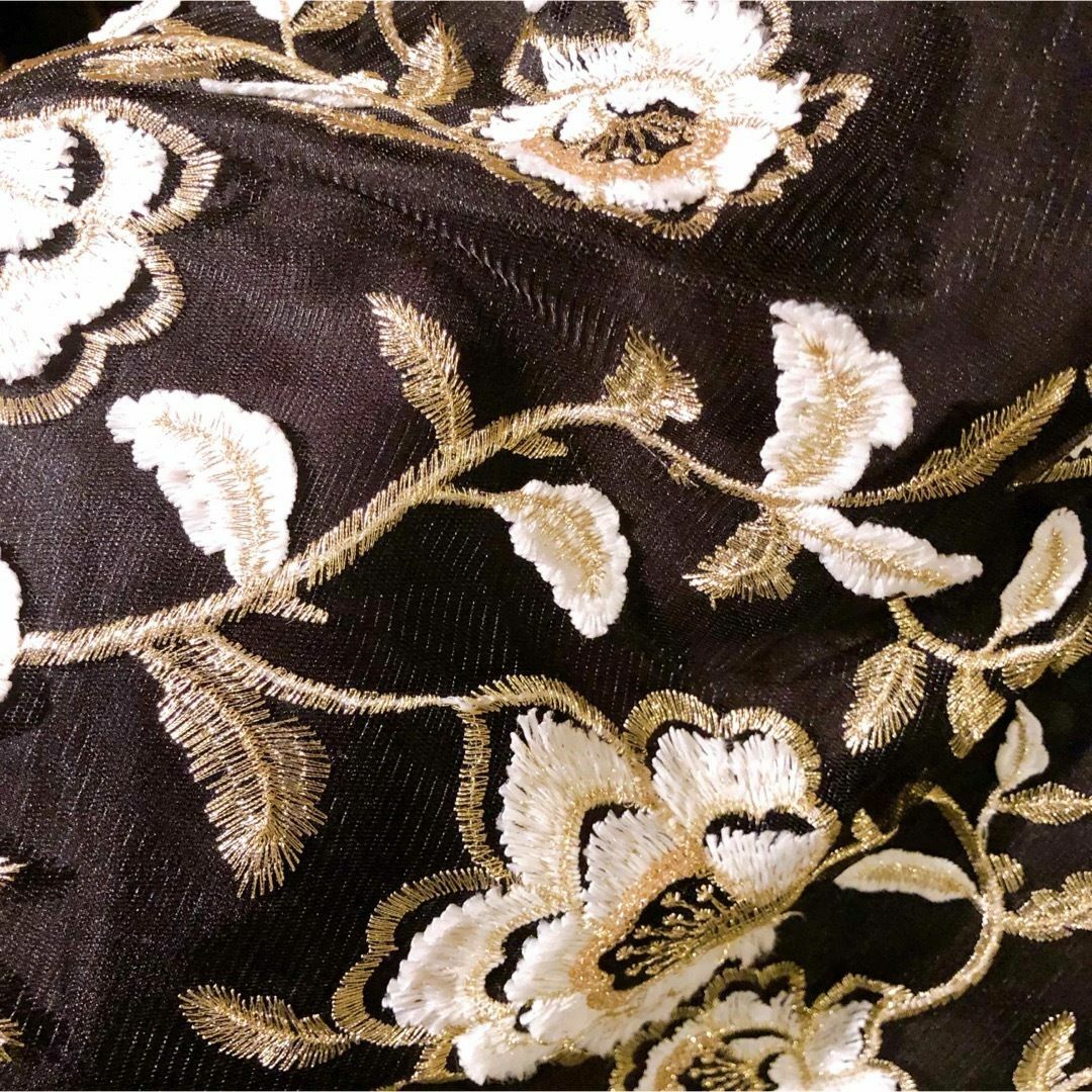 ダイアグラム ワンピース チュールラメ刺繍ワンピース 花柄 ノースリーブ 36 レディースのワンピース(ひざ丈ワンピース)の商品写真