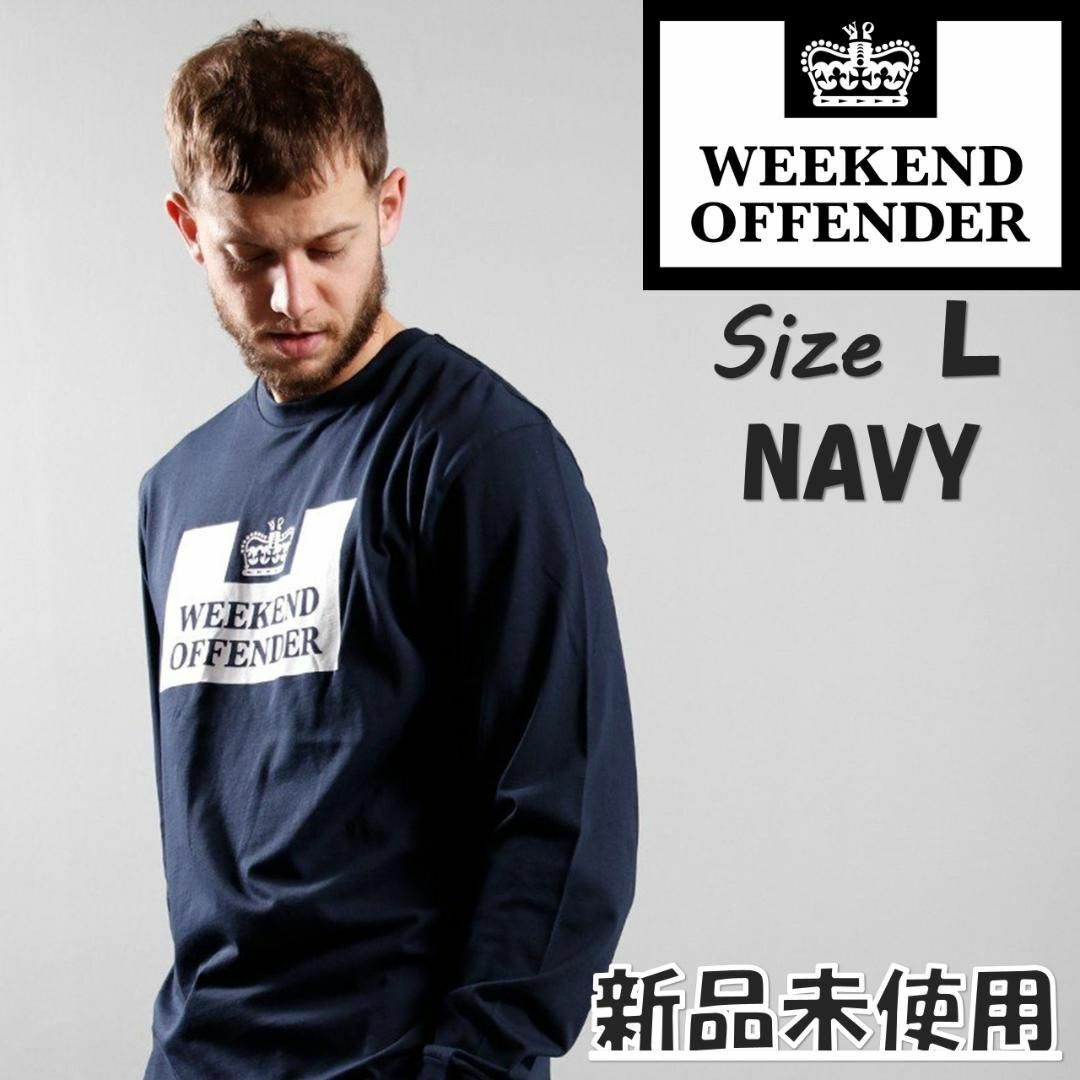 WO Prison Logo  Long Sleeve T NAVY Lレギュラー