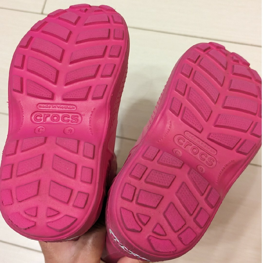 crocs(クロックス)のクロックス　crocs　レインブーツ　長靴　ピンク　c9 16.5cm キッズ/ベビー/マタニティのキッズ靴/シューズ(15cm~)(長靴/レインシューズ)の商品写真