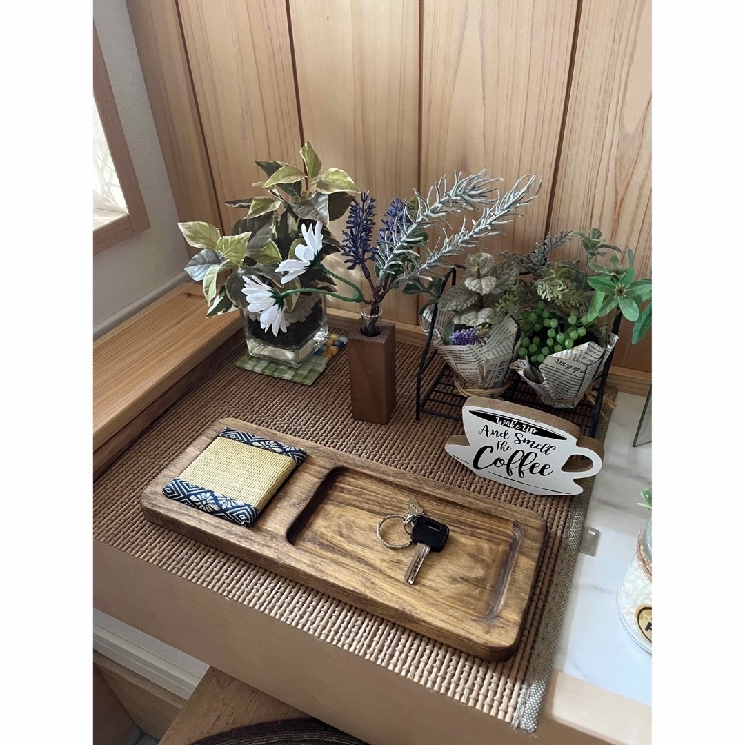 木製トレー2個セット ハンドメイドのインテリア/家具(インテリア雑貨)の商品写真