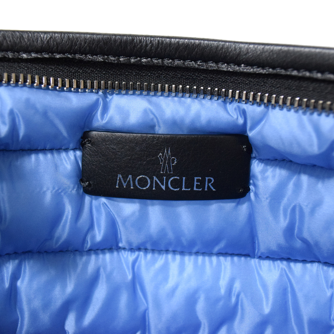 MONCLER モンクレール  ナイロンキルト レザーワッペン付き  ポーチ  メンズ クラッチバッグ 7