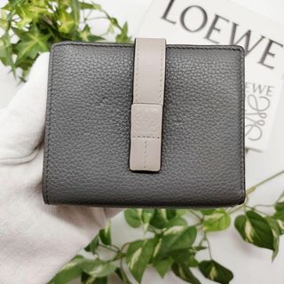 ロエベ(LOEWE)のロエベ　折り財布　コンパクトジップウォレット　グレー　カーキ(財布)