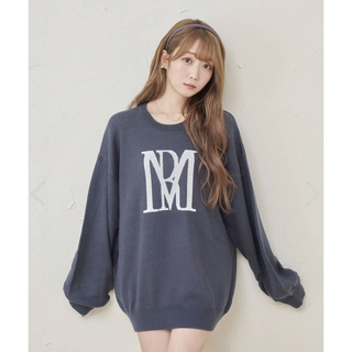 SNIDEL - Rosé Muse RM logo knit_L size【navy】の通販 by