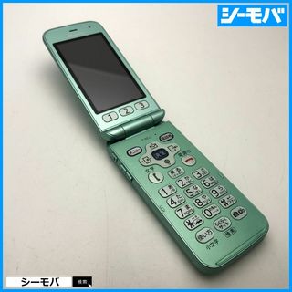 フジツウ(富士通)の891 ガラケー らくらくホン F-02J 極美品 ドコモ グリーン(携帯電話本体)