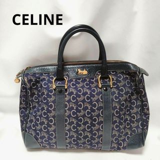 希少　CELINE　ハンドバッグ　ボストンバッグ　Cマカダム ネイビー