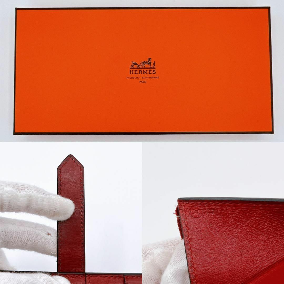 HERMES エルメス ベアン スフレ 長財布 二つ折り ルージュ HERMES エルメス ベアン スフレ 長財布 二つ折り ルージュ