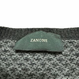 ZANONE ザノーネ ウールニット 千鳥格子 グレー メンズ サイズ46